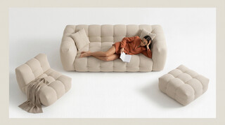 90x90 cm, Bej sand, Pouf