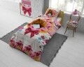 Lenjerie de pat pentru o persoana, Cute Horse Pink, Dreamhouse, 2 piese, 140x200 cm, 100% bumbac, multicolora