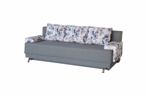 Canapea Extensibila Roma Grey Blue Flower 205x90x86 cm + lada de depozitare