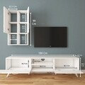 Comoda TV cu 2 cabinete M39 - 306, Wren, 180 x 35 x 48.6 cm/90 cm, white