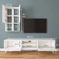 Comoda TV cu 2 cabinete M39 - 306, Wren, 180 x 35 x 48.6 cm/90 cm, white