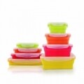 Set 4 cutii alimentare Jocca, 13.5 x 28.5 x 39.5 cm, silicon, multicolor