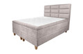 Pat matrimonial, Stockholm, Harmony E, 160x200 cm, saltea tip Pocket, topper memory, Taupe