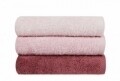 Set 3 prosoape de maini Beverly Hills Polo Club, 50x90 cm, 100% bumbac, Pink/Powder/Dusty Rose