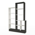 Biblioteca Raffline, 120.2x22x160.8 cm, PAL, alb/negru