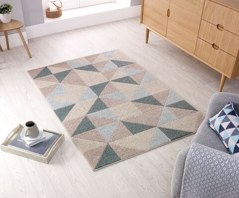 Covor Urban Triangle Blue, Flair Rugs, 100 x 150 cm, polipropilena, multicolor