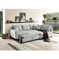 Coltar extensibil dreapta Lea Silver, 3 locuri, 248 x 87 x 176 cm, gri deschis silver