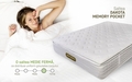 Saltea Ortopedica, Dakota, 140x200x34 cm, Arcuri Pocket, 5 cm spuma Memory, 7 Zone de Confort, fermitate medie