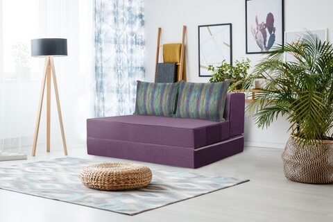 Canapea extensibila Urban Living, 136x80x40 cm Purple/Stripes