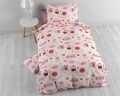 Lenjerie de pat pentru o persoana, Small Love Pink, Sleeptime, Royal Textile, 2 piese, 140 x 200 cm, 100% bumbac, multicolor