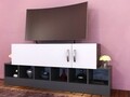 Comoda TV CAUSE, Gauge Concept, 150x31x60 cm, PAL, alb/antracit