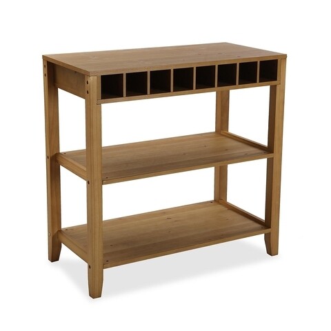 Consola cu suport pentru sticle Carlee, Versa, 80x40x80 cm, lemn de pin