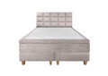 Pat matrimonial, Stockholm, Cubic E, 140x200 cm, saltea tip Pocket, topper memory, Taupe