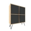 Comoda Momentum Multiuse, Maison in Design, 90 x 30 x 110 cm, PAL, oak/negru