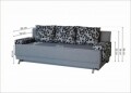 Canapea Extensibila Roma Grey Black Flower 205x90x86 cm + lada de depozitare