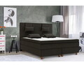 Pat matrimonial, Liding Boxspring, 160x200 cm, saltea tip Pocket, topper, Negru