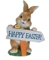 Decoratiune Happy Easter, 13.5x8x18.5 cm, polistone, multicolor