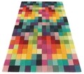 Covor Patch Bedora, 80x150 cm, 100% lana, multicolor, finisat manual