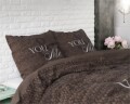 Lenjerie de pat pentru doua persoane Love for you and me Taupe, Royal Textile,  100% bumbac