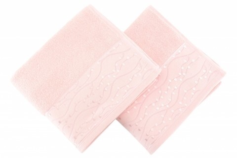 Set 2 prosoape de maini 50x90 cm, 100% bumbac, Soft Kiss, Tomurcuk  Pink