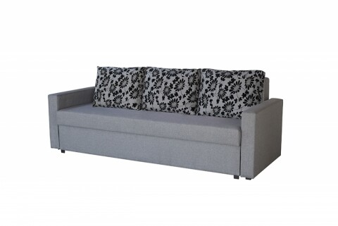 Canapea Extensibila Firenze Grey Black Flower 218x85x85 cm + lada de depozitare