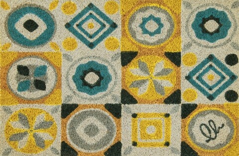 Covoras de intrare, Olivio Tappeti, Joy 13, Square, 40 x 60 cm, fibra cocos, multicolor