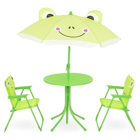 Set mobilier de gradina pentru copii, 4 piese, Frog, verde