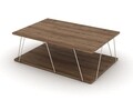 Masuta de cafea Rafevi Tars, 90 x 60 x 30.5 cm, PAL/metal, walnut/chrome