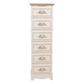 Comoda Grace, InArt, 30x23x96 cm, 6 sertare, lemn de brad, bej
