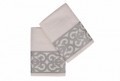 Set 2 prosoape de baie Monaco, Soft Kiss, 50 x 90 cm, 100% bumbac, crem/gri