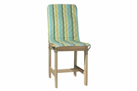 Husa spatar scaun 47x100 cm, Green Stripes, 100% bumbac, verde