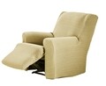 Husa fotoliu cu recliner elastica bi-stretch, Aquiles, bej C/1