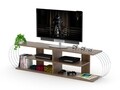 Comoda TV Rafevi Case, 173 x 30 x 42 cm, PAL/metal, walnut/chrome