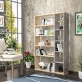 Biblioteca Raffline, 96.6x22x150 cm, PAL, stejar/gri