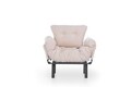 Fotoliu extensibil Nitta Single, Futon,135x70 cm,metal, crem