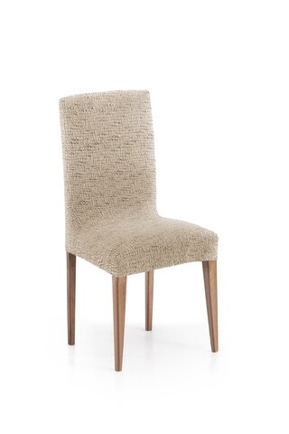 Set 2 huse scaun elastice bi-stretch, Candy, inaltime spatar pana la 55 cm, bej C/1