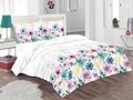 Lenjerie de pat dubla Flowers, Bedora, 4 piese, 180x200, 100% bumbac, multicolor