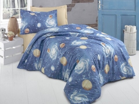 Lenjerie de pat dubla, Galaxie Bedora, 6 piese, 240x240 cm, 100% bumbac ranforce