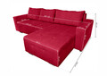 Coltar extensibil Verona Rosu 287x169x96 cm cu lada de depozitare