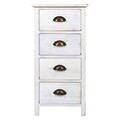 Comoda cu 4 sertare Creaciones Meng, 35x25x71 cm, lemn de paulownia, antique white