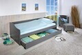 Pat multifunctional pentru o persoana, 90x200 cm, Leonie 23, Inter Link, lemn, gri