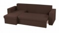 Coltar extensibil reversibil Oslo Dark Chocolate Beige Flower Bedora, cu lada de depozitare, 247x148x78 cm