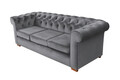 Canapea Oxford Chesterfield, 93x214x75 cm, 3 locuri, Gri antracit