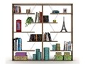 Biblioteca Rafevi Tars, 84 x 24 x 157 cm, PAL/metal, walnut/chrome