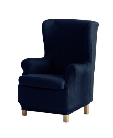Husa fotoliu elastica bi-stretch, Ulises, wing chair, albastru C/3