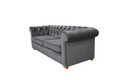 Canapea Oxford Chesterfield, 93x183x75 cm, 2 locuri, Gri antracit