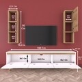 Comoda TV cu raft de perete si cabinet M11 - 410, Wren, 180 x 35 x 48.6 cm/90 cm, white/walnut
