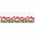 Covor rezistent Webtappeti Tulipani 58 x 240 cm, alb/verde/rosu