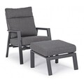 Taburet, Kledi Ottoman Charcoal, Bizzotto, 60x59x43 cm, aluminiu/olefin