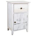 Comoda cu 1 sertar si 1 usa Creaciones Meng, 35x25x55 cm, lemn de paulownia, antique white